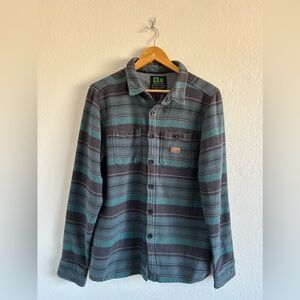 Teal Stripe HippyTree Easton Woven Flannel